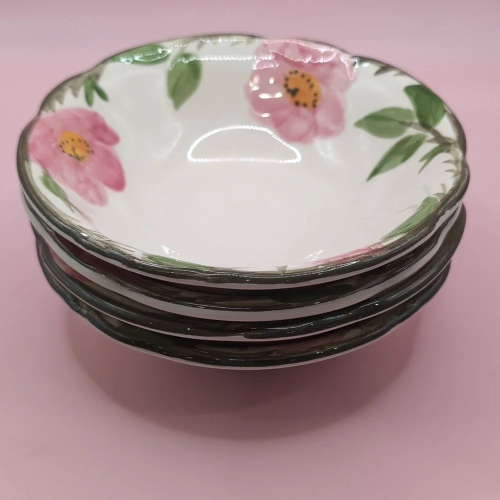 Vintage (4) Four Franciscan Desert Rose Earthenware Dessert / Cereal Bowls 6